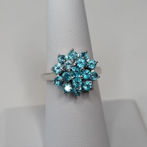 New Sterling Topaz Ring 7 Adjustable